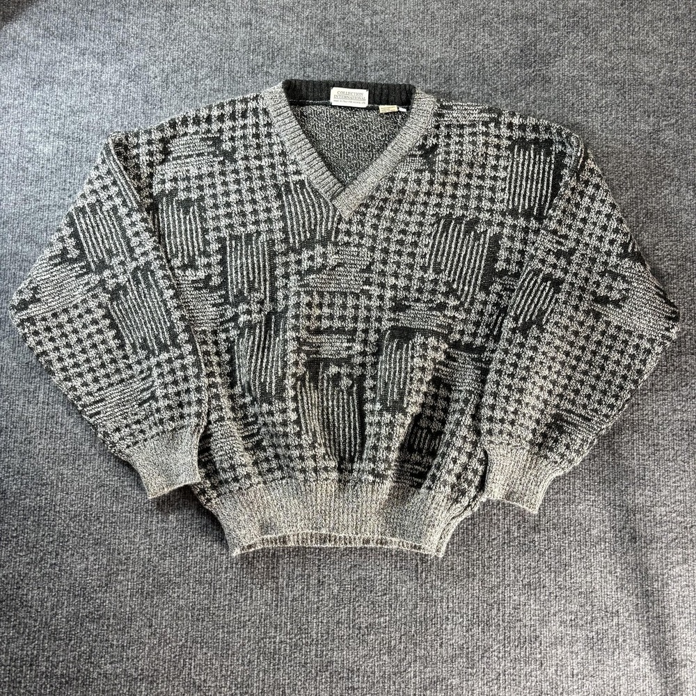 Collection International Sweater Mens Large V Neck Knit Pullover Made In Italy